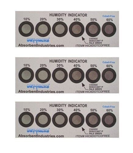 Humidity Indicator Cards, 3 SPOT,5-10-15%, COBALT DICLORIDE FREE-0