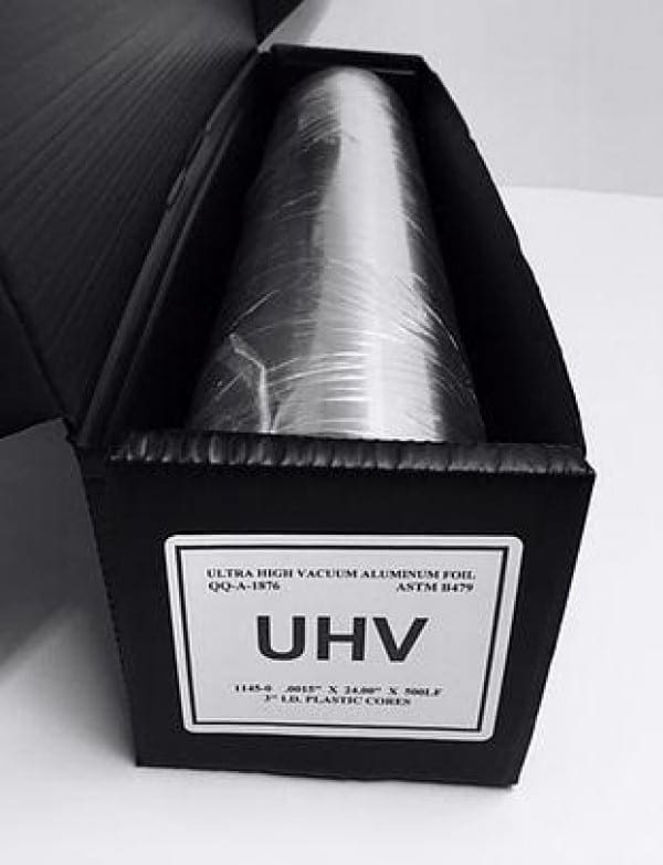 18" x 500' x .0015" Ultra High Vacuum Aluminium Foil-0