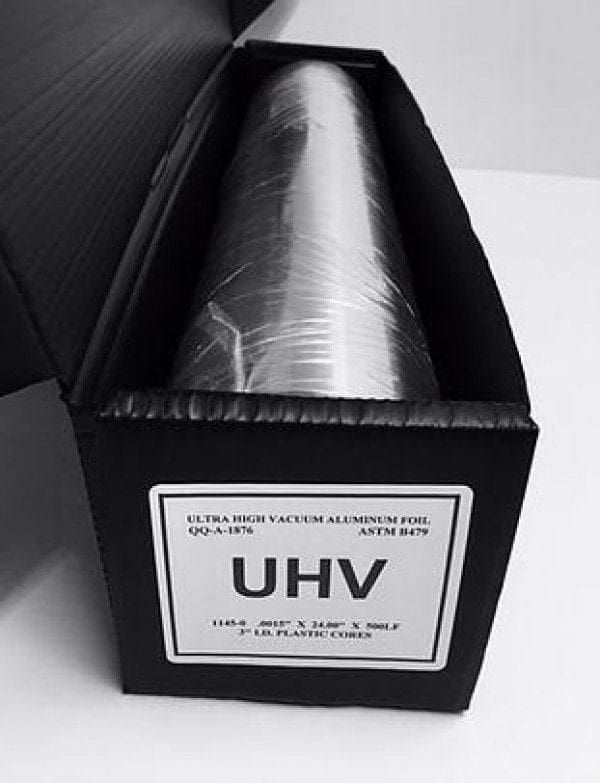 24" x 500' x .0015" Ultra High Vacuum Aluminium Foil-0
