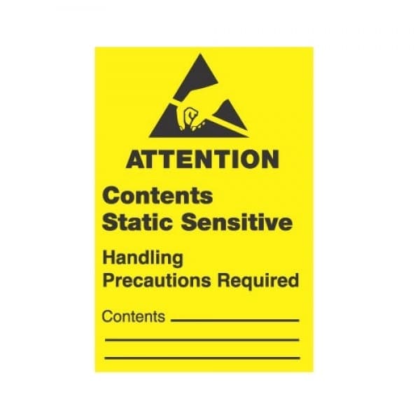 ESD Label, Attention Contents Static Sensitive