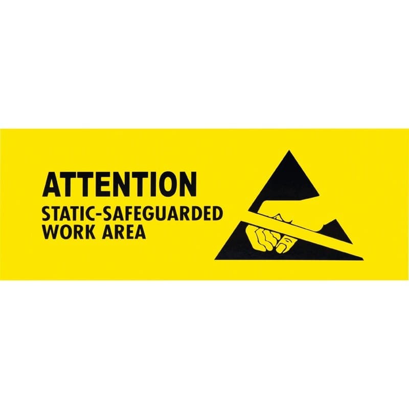 ESD LABEL, STATIC SAFEGUARDED WORK AREA
