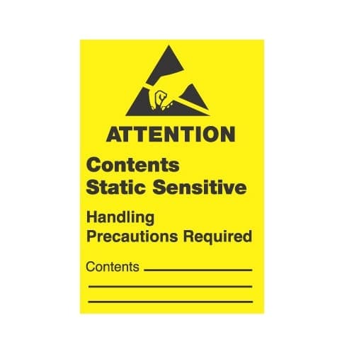 ESD LABEL, ATTENTION, CONTENTS STATIC SENSITIVE